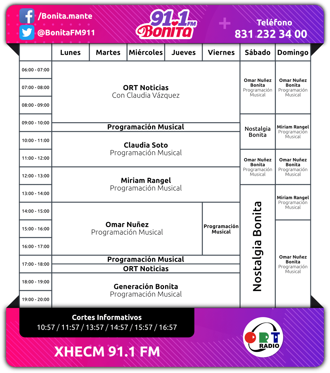 PROGRAMACION BONITA XHECM
