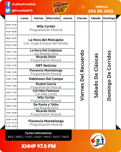PROGRAMACIÓN LA MAS PRENDIDA XHHP