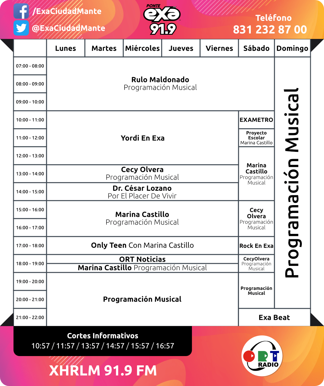 PROGRAMACIÓN EXA MANTE XHRLM