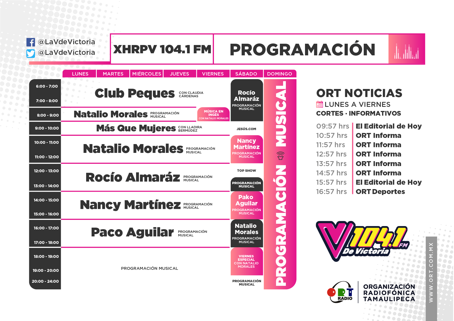 PROGRAMACIÓN LA V DE VICTORIA XHRPV